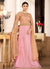 Pink Golden Zari Embroidered Designer Anarkali Suit