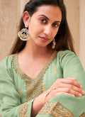 Green Embroidered Wedding Palazzo Suit In Germany