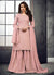 Rose Pink Zari And Sequence Embroidered Palazzo Suit