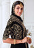 Black Embroidered Slit Style Pant Suit In Canada