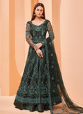 Green Designer Embroidered Slit Style Anarkali Lehenga