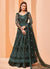 Green Designer Embroidered Slit Style Anarkali Lehenga