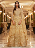 Golden Yellow Embellished Anarkali Suit