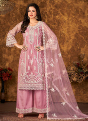 Light Pink Embroidered Pakistani Palazzo Suit 