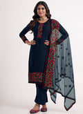 Blue Multi Embroidery Festive Salwar Kameez 