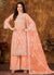 Pastel Orange Embroidered Pakistani Palazzo Suit