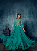 Turquoise Designer Gown