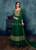 Green Sequence Embroidered Designer Gown