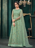 Green Traditional Designer Indian Anarkali Suit In UK