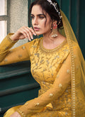 Yellow Embroidered Layered Indian Anarkali Suit In Australia