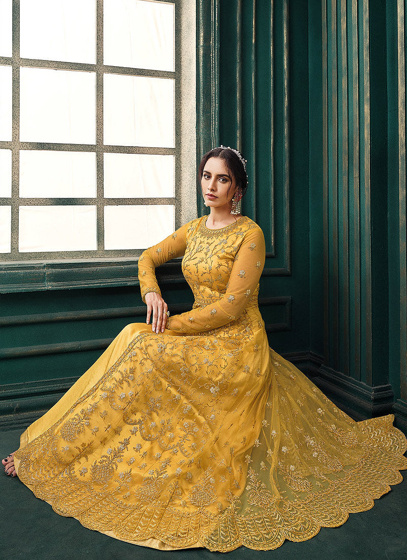 Yellow Indian Anarkali Suit In Australia
