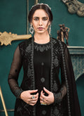 Black Embroidered Jacket Style Pant Suit In Canada