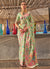 Light Green Kashmiri Handloom Weaved Silk Saree
