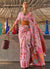 Pale Pink Kashmiri Handloom Weaved Silk Saree