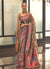 Pastel Brown Kashmiri Handloom Weaved Silk Saree