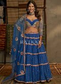 Blue Embroidery Traditional Georgette Lehenga Choli