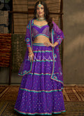 Purple Embroidery Traditional Georgette Lehenga Choli