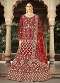 Bridal Red Embroidered Net Anarkali Suit