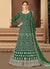 Dark Green Embroidered Net Anarkali Suit