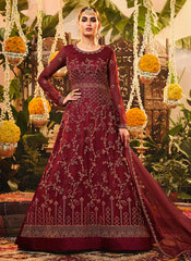 Bridal Red Embroidered Wedding Anarkali Suit