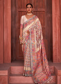 Rani Pink Digital Printed Pashmina Silk Saree