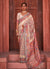 Off White Digital Printed Pashmina Silk Saree