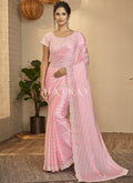 Soft Pink Embroidery Silk Saree