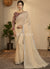 Beige And Maroon Embroidery Silk Saree