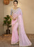 Pink Embroidery Silk Saree