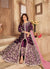 Rich Purple Embroidery Slit Style Anarkali Pant Suit