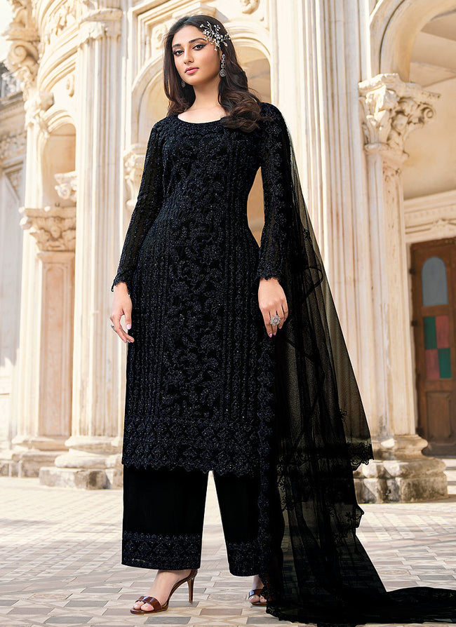 Pakistani Designer Dress - Buy Black Pakistani Designer Pant Style