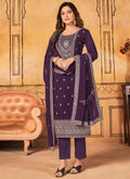 Purple Sequence Embroidery Pakistani Pant Suit