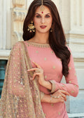 Indian Palazzo Suit - Pink Gharara Suit In USA