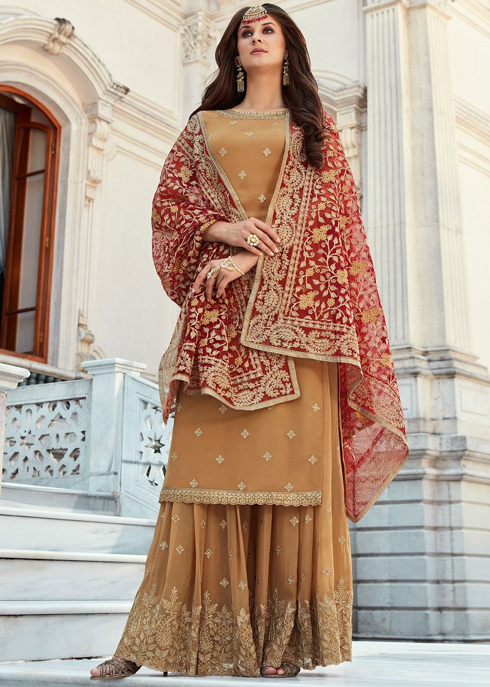 Mustard Gharara Suit