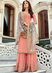 Peach Gharara Suit 