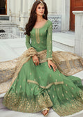 Indian Suits - Green And Golden Gharara Suit
