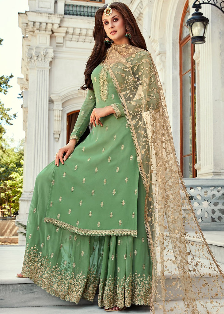 Green Gharara Suit