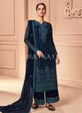 Blue Embroidery Pakistani Pant Style Salwar Suit