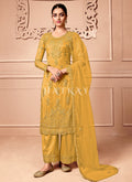Yellow Embroidery Pakistani Pant Style Salwar Suit