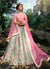 Mint Green And Pink Floral Designer Embroidery Wedding Lehenga Choli