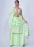 Buy Palazzo Suit - Green Mirror Work Multi Embroidery Chiffon Palazzo Suit