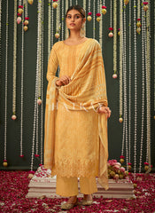 Yellow Embroidered Pakistani Salwar Kameez 
