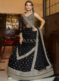 Black Sequence Embroidery Wedding Lehenga Choli