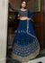 Blue Georgette Embroidery Wedding Lehenga Choli