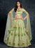Pista Green Multi Embroidery Silk Wedding Lehenga Choli