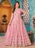 Pink Traditional Embroidered Anarkali Pant Suit 