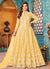 Yellow Traditional Embroidered Anarkali Pant Suit