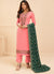 Pink And Green Embroidered Salwar Kameez