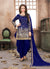 Blue Mirror Work Punjabi Suit