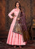 Pink And Wine Silk Embroidered Anarkali Suit